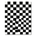 Modern Monochrome Checkerboard Optical Illusion Rug