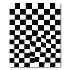 Modern Monochrome Checkerboard Optical Illusion Rug