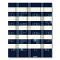 Modern Navy Geometric Architectural Grid Rug