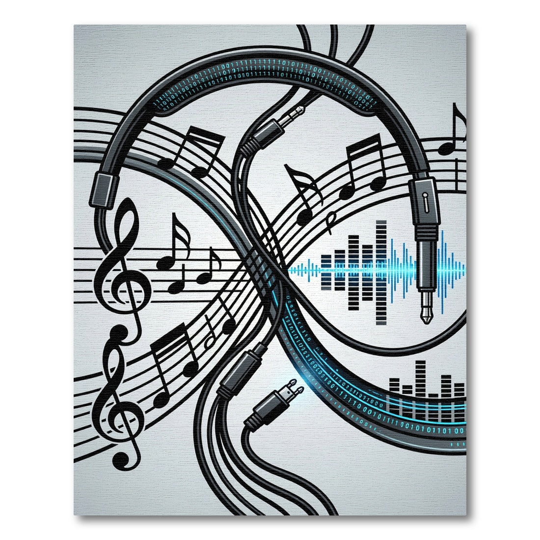 Digital Audio Music Note Wave Art Rug