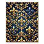 Royal Golden Fleur de Lis Navy Rug