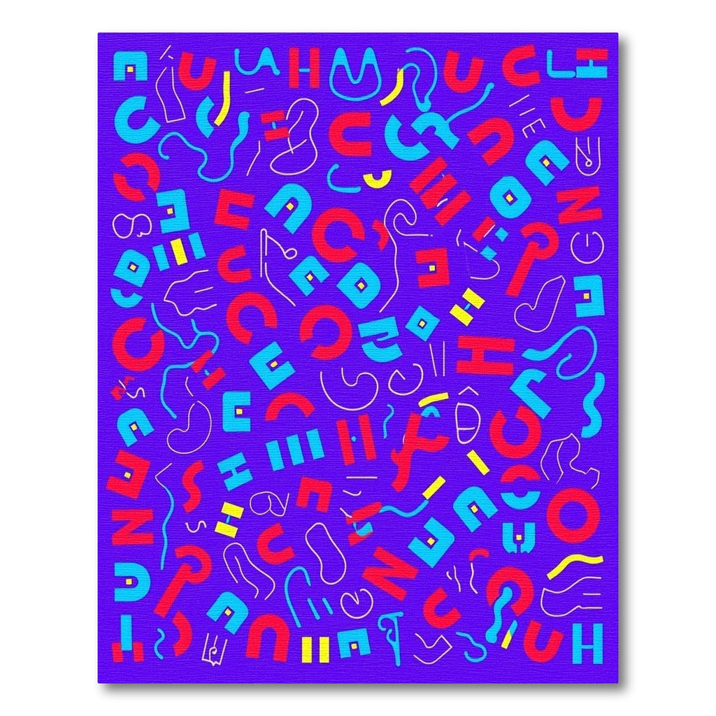 Vibrant Red Blue Abstract Composition Rug