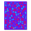 Vibrant Red Blue Abstract Composition Rug