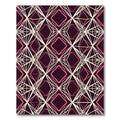 Geometric Burgundy Cream Diamond Linear Art Rug