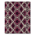 Geometric Burgundy Cream Diamond Linear Art Rug