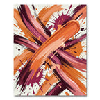 Rich Amber Swirl Splatter Brushstrokes Rug