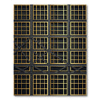 Ornate Gold Grid Window Arrangement Rug
