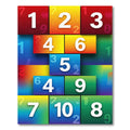 Vibrant Colorful Numerical Grid Artwork Rug