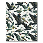 Coastal Pelican and Seagull Illustration Rug