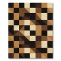 Earth Tone Geometric Mosaic Abstract Rug