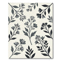 Elegant Charcoal Botanical Floral Meadow Rug