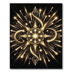 Golden Celestial Starburst Infinity Radiance Rug
