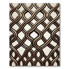 Intricate Gold Black Intertwined Waves Rug