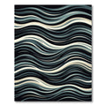 Dark Slate Blue Abstract Wavy Lines Rug