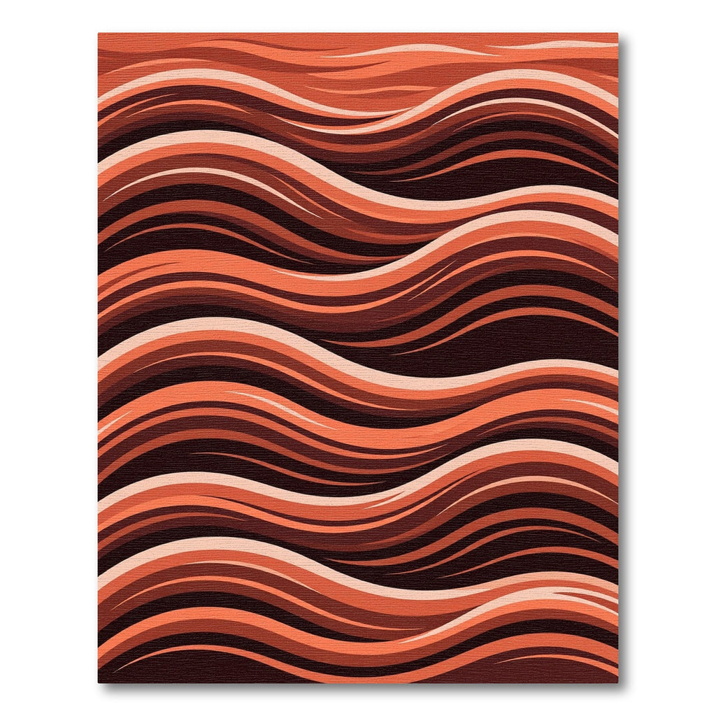 Warm Orange Flowing Wave Rug