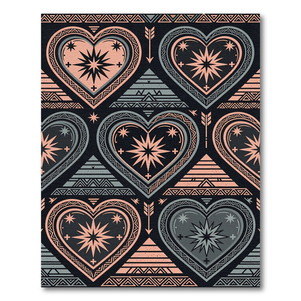 Celestial Geometric Heart Arrow Tapestry Rug