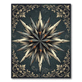 Vintage Distressed Compass Star Filigree Rug