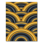 Layered Golden Arc Abstract Rug
