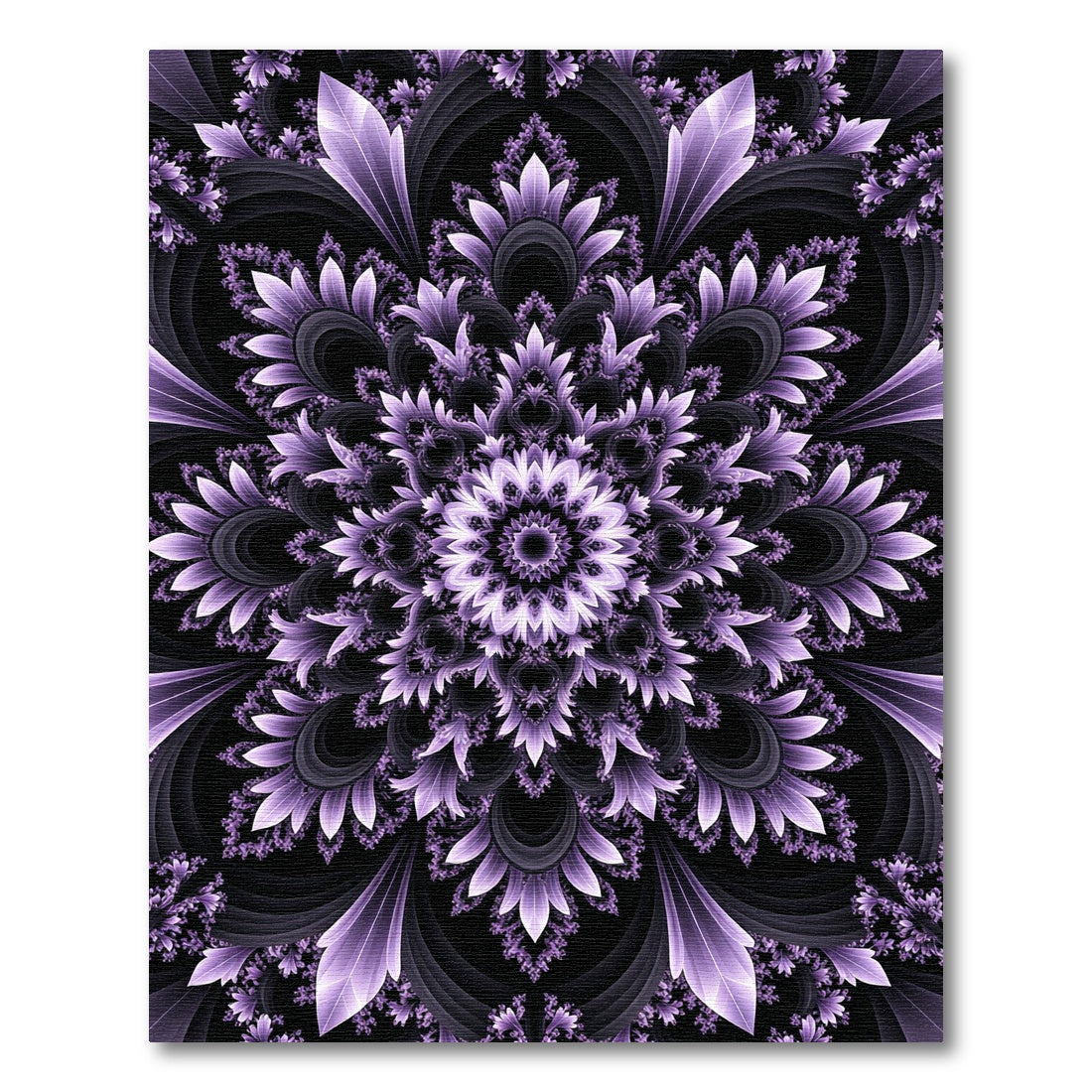 Elegant Lavender Royal Fractal Mandala Rug