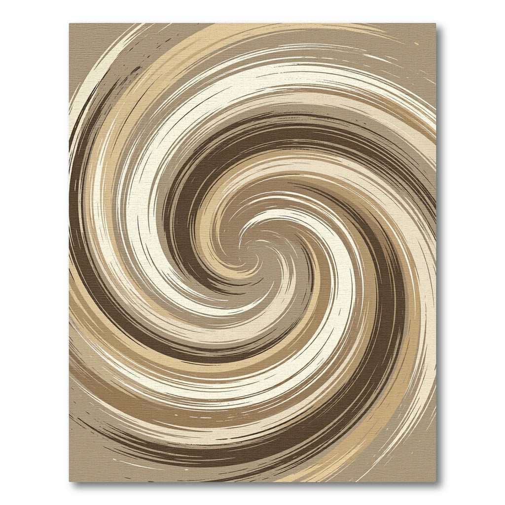 Earthy Swirl Abstract Brushstroke Rug