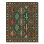 Southwestern Sunset Cactus Green Area Rug
