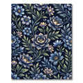 Midnight Blue Botanical Floral Vine Rug