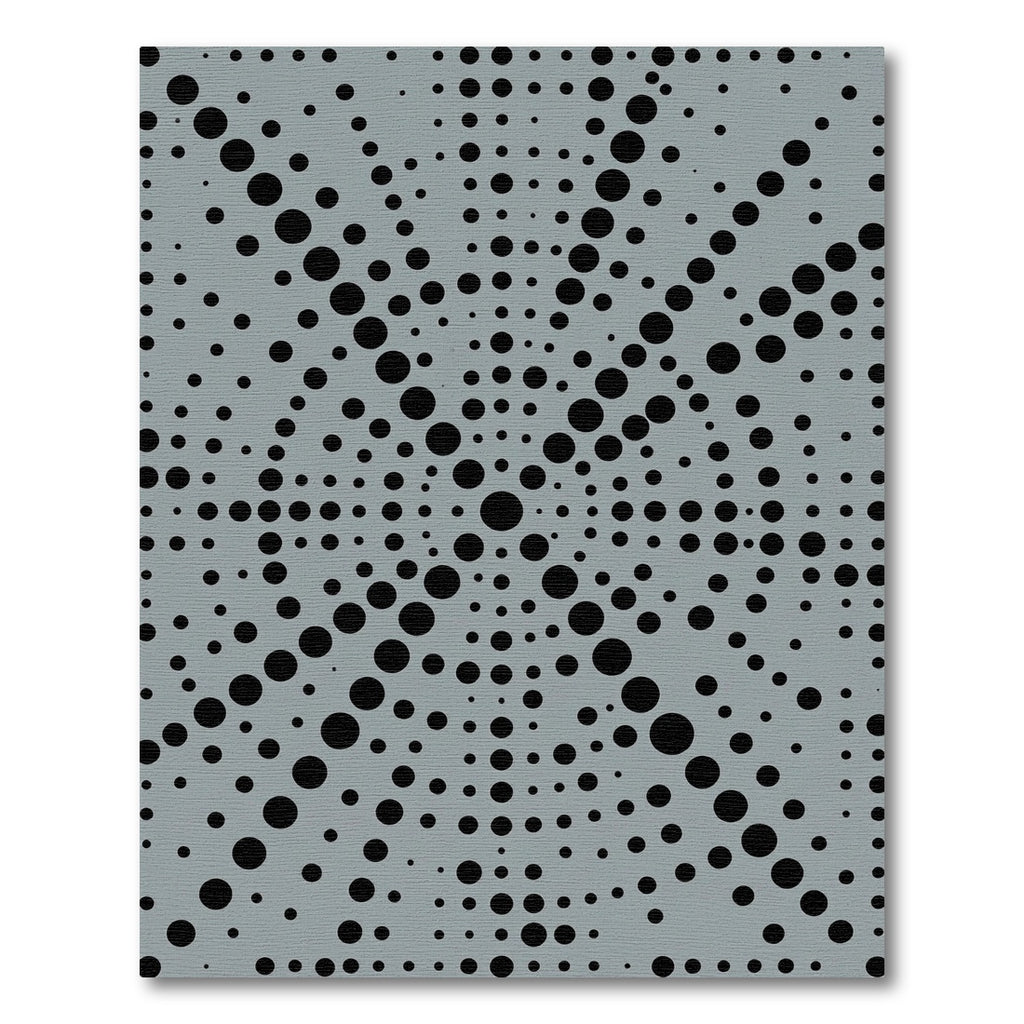 Gray Black Dot Radial Swirl Rug