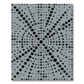 Gray Black Dot Radial Swirl Rug