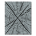 Gray Black Dot Radial Swirl Rug
