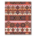 Warm Terracotta Orange Floral Diamonds Rug