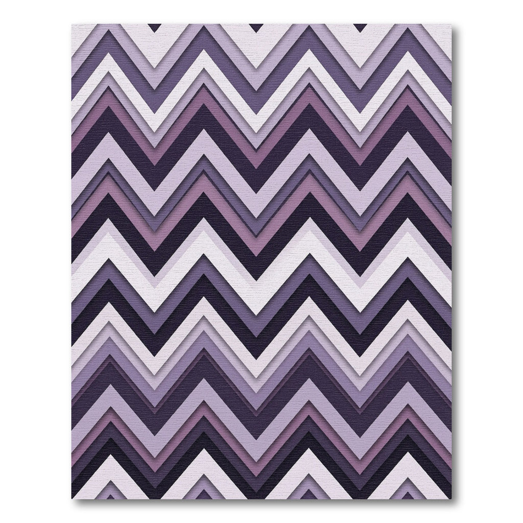 Chic Purple Chevron Zigzag Layered Rug