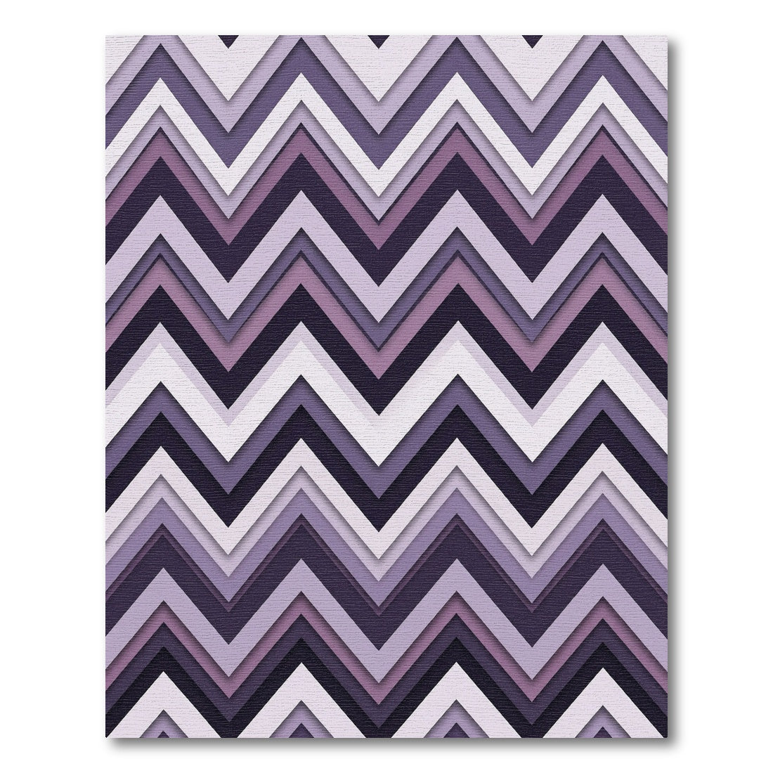 Chic Purple Chevron Zigzag Layered Rug