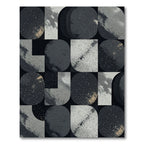 Modern Abstract Monochrome Celestial Geometric Rug