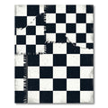 Distressed Black White Checkered Board Rug