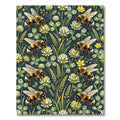 Bumblebee Clover Meadow Botanical Art Rug