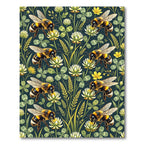 Bumblebee Clover Meadow Botanical Art Rug