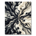 Monochrome Swirling Liquid Abstract Wave Rug