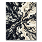 Monochrome Swirling Liquid Abstract Wave Rug