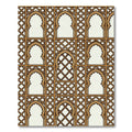 Ornate Arched Lattice Geometric Square Rug