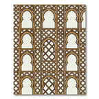 Ornate Arched Lattice Geometric Square Rug