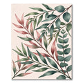 Earthy Watercolor Eucalyptus Botanical Foliage Rug