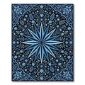 Midnight Blue Star Floral Vine Rug