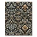 Ornate Gold Royal Crown Damask Rug