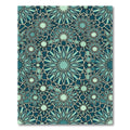 Teal Geometric Starburst Mosaic Rug