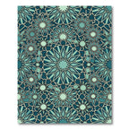 Teal Geometric Starburst Mosaic Rug