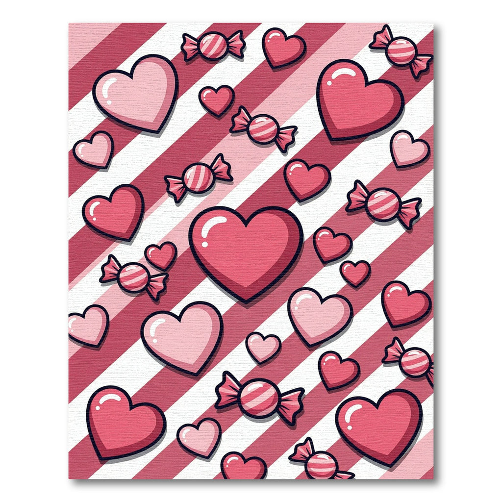 Pink Sweet Hearts Candy Background Rug