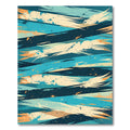 Abstract Teal and Ochre Brushstrokes Rug