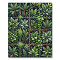 Lush Green Botanical Trellis Grid Rug