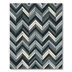 Monochromatic Herringbone Chevron Zigzag Area Rug