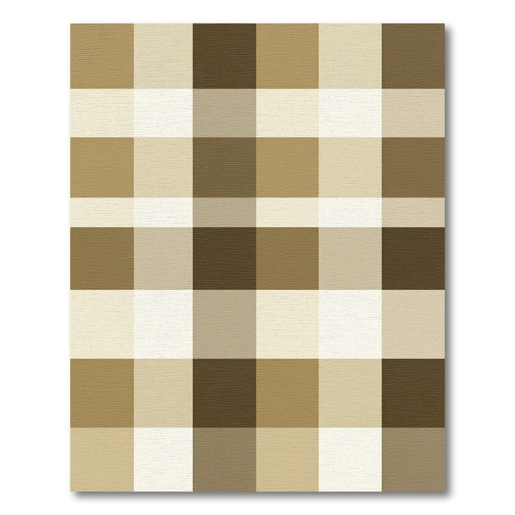 Warm Neutral Earthy Plaid Squares Rug
